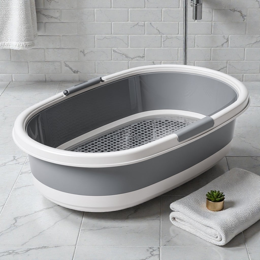 Cloud-Fold Ergonomic Pet Tub - Space-Saving Design