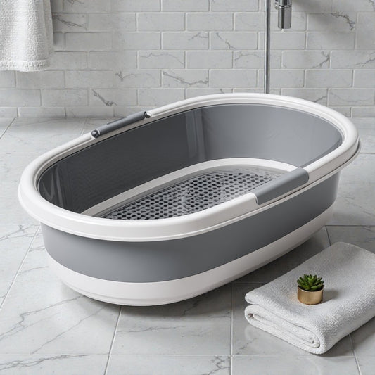 Cloud-Fold Ergonomic Pet Tub - Space-Saving Design